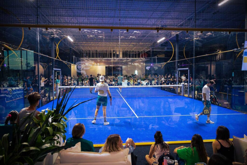 Conquer Padel Tempe exhibition match with crowd